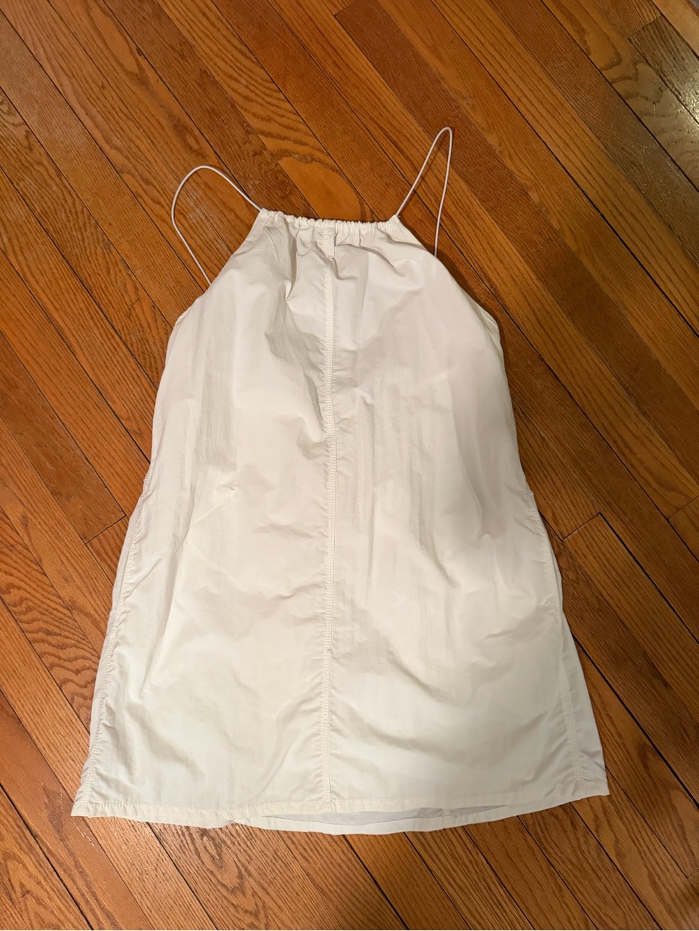 Zara Womens White Spaghetti Strap Halter dress